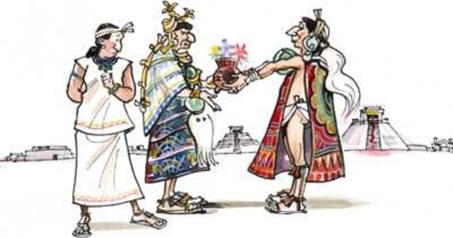 The Olmec give much of their culture to the Maya, including Cocoa beans.