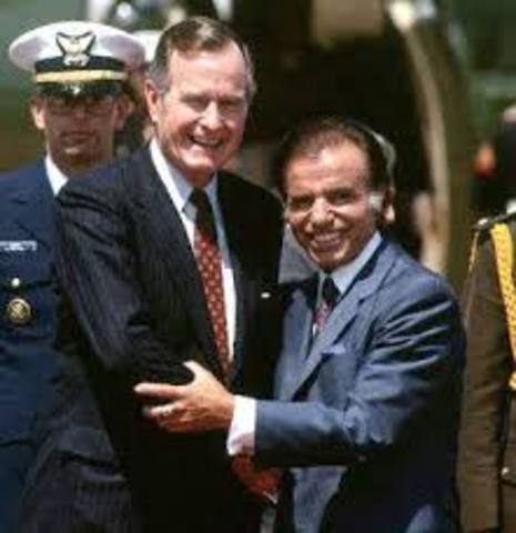 Encuentro de Menem Con Bush