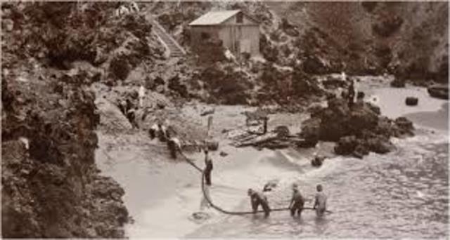 Primer cable transatlantico, buque de guerra Agamemnon y USS Niagara
