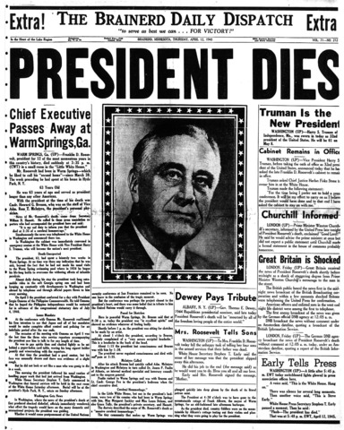 FDR Dies in Office