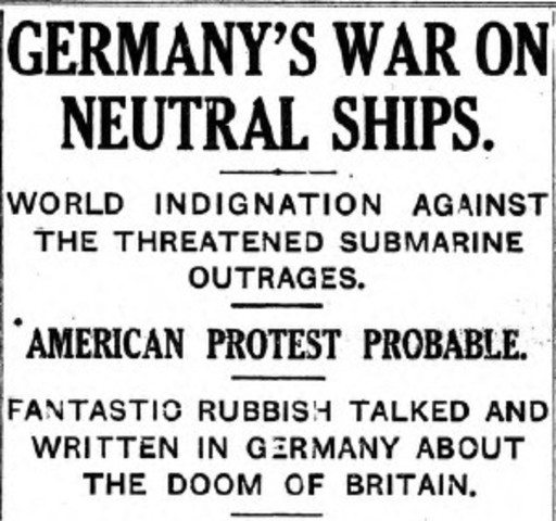 Germany declares waters around British Isles a war zone