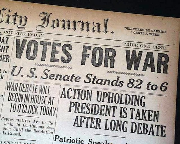 Wilson asks for declaration of war