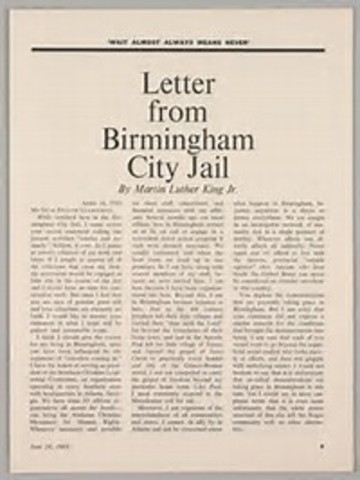 "Letter from Birmingham jail"