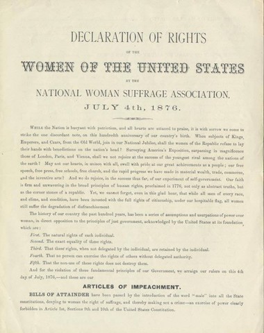 Declaration of Rights of the Women of the United States