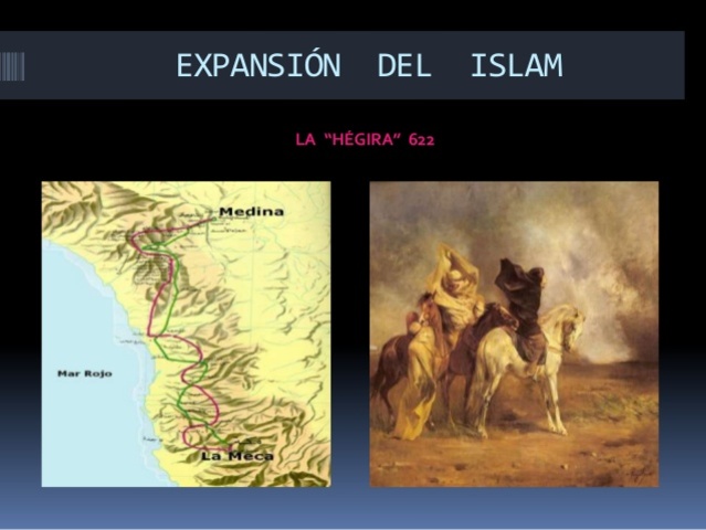 Inicio de la expansión del Islam en Asia, África y Europa,