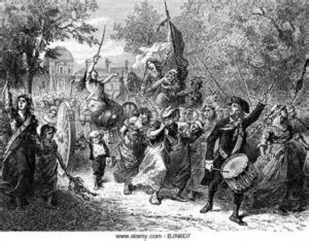 The french women force louis to leave versailes