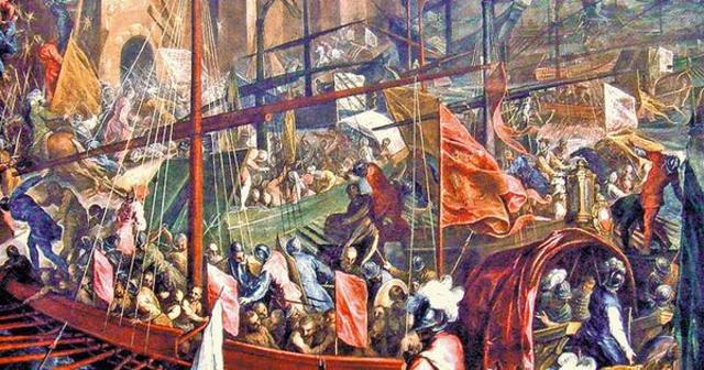 Los cruzados saquean Constantinopla en la cuarta cruzada