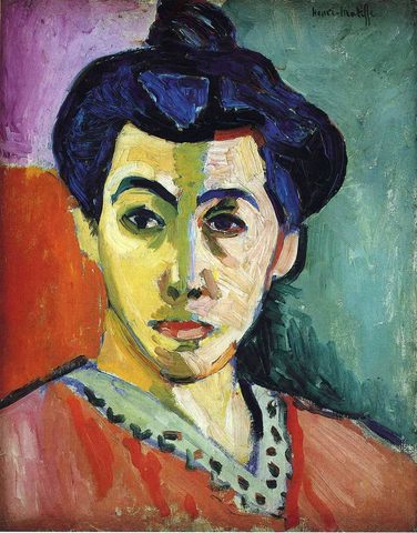 Realiza la obra "Madame Matisse" o "Retrato de la raya verde"