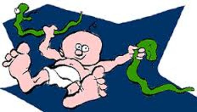 Percy strangles a snake in his crib