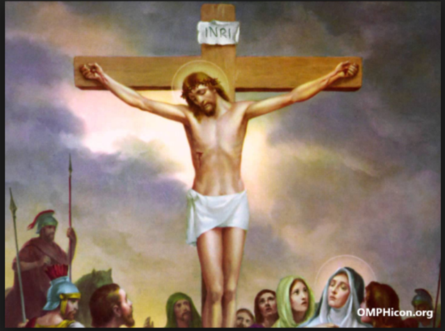 The Death of Jesus (Matthew 27: 45-56) At the end of his life Jesus said, "It is finished" and he died. The soldiers spilt his blood to make sure he was dead.