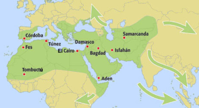 Inicio de la expansión del islam en Asía África y Europa
