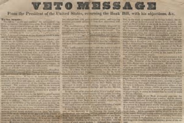Jackson Vetoes Bank Bill