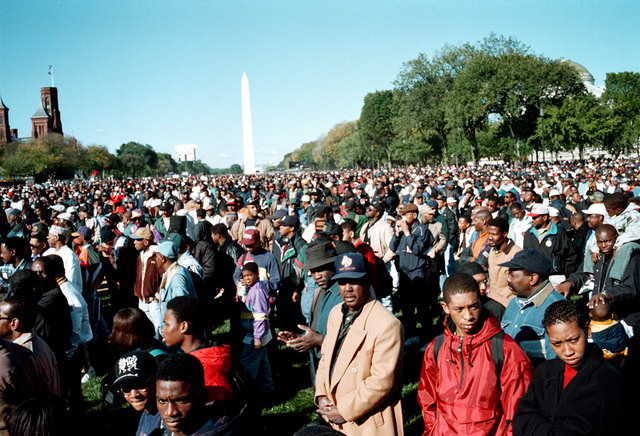 Farrakhan helps lead the Million Man March