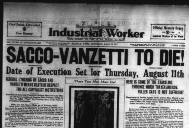 Sacco and Vanzetti Trial Starts