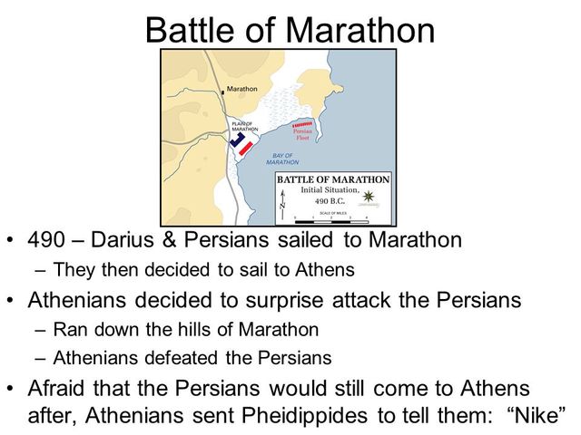 Greeks Defeat persians at Marathon