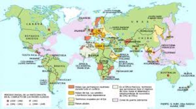 Paises implicados en la segunda guerra mundial