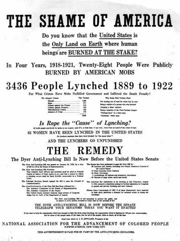 NAACP Put Advertise Condemming Lynching in U.S. paper