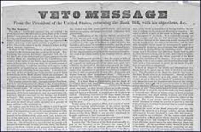 Jackson Vetoes Bank Bill