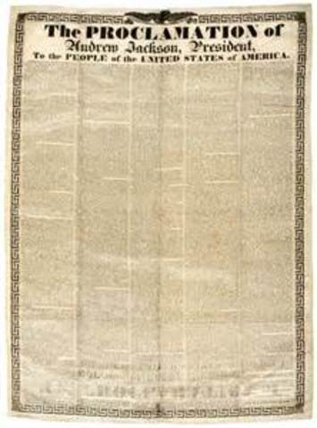 Jackson issues nullification proclamation