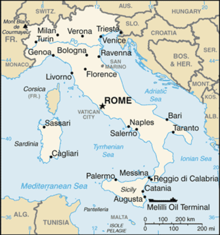 Rome takes control of the entire Italian Peninsula and the surrounding Islands.