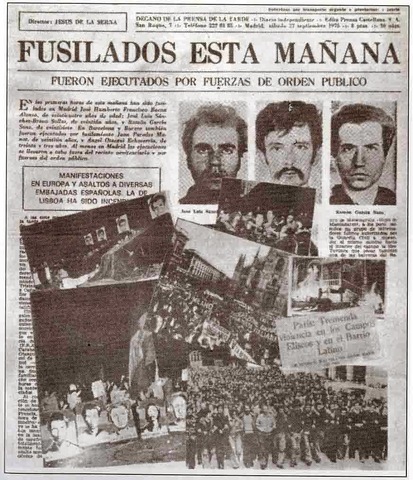 Ejecución de miembros de ETA y FRAP