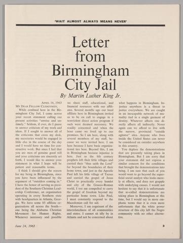 "Letter from Birmingham Jail"