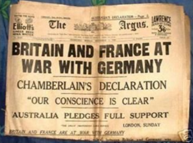 Great Britain and France declare war on Germany