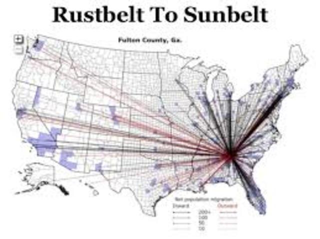 Rust belt vs Sun belt