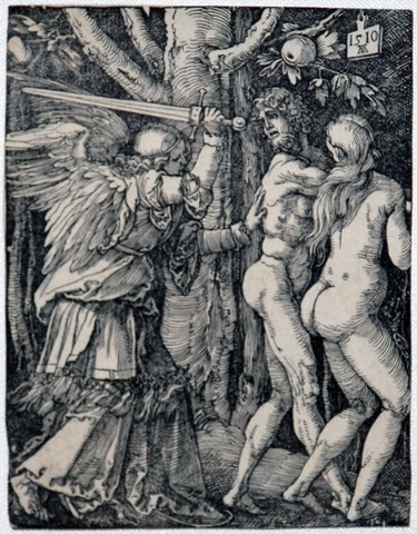 Albrecht Dürer - Paradiisist väljaajamine muulõikesarjast "Väike Passioon"
