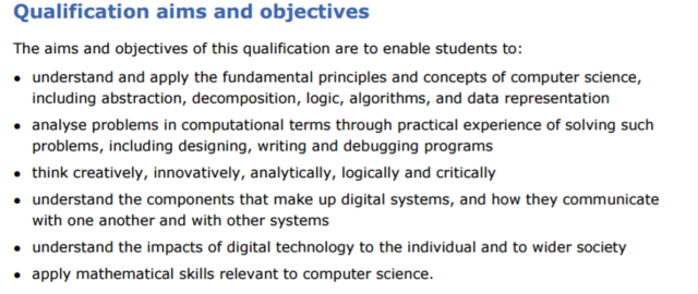 The most Recent Specification for GCSE Computing (Edexcel)
