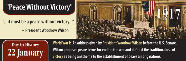 In electoral college, Wilson calls for "peace without victory"