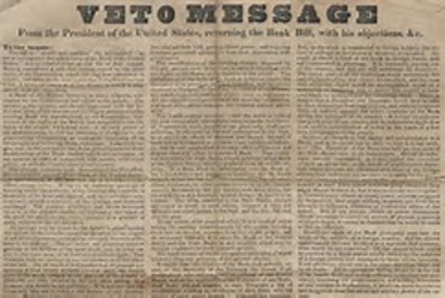 Jackson Vetoes Bank Bill