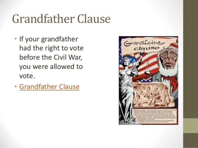 "Grandfather Clause" Unconstitutional