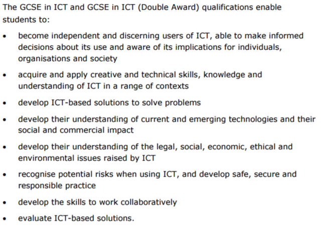 The Last Edexcel ICT Specification