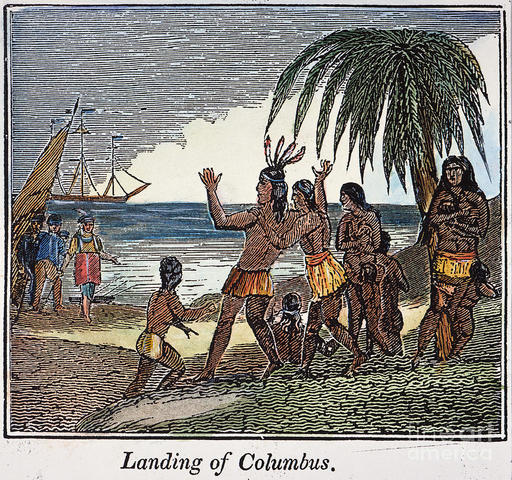 Columbus arrives in the New World