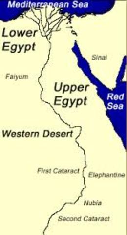 Nile Valley - Lower and Upper Egypt formed