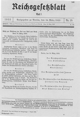 LEI HABILITANTE DE 1933