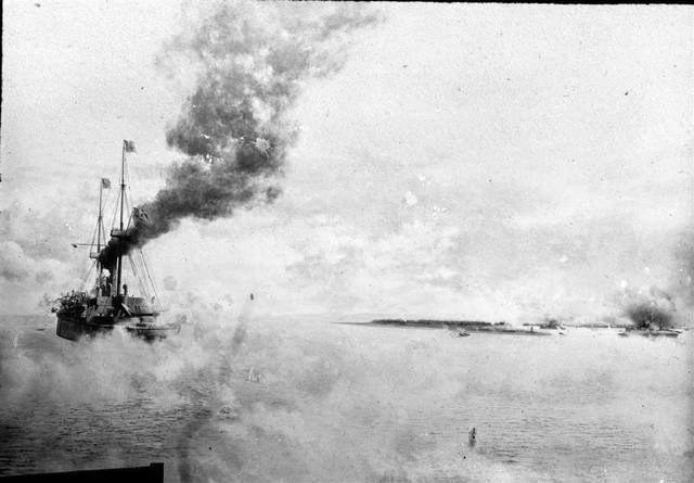 The U.S.S Boston in action