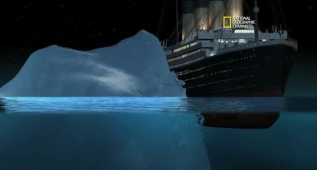 Titanic Strikes Iceberg