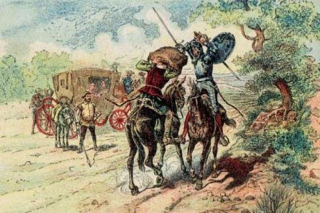 Don Quijote se encuentra con los frailes