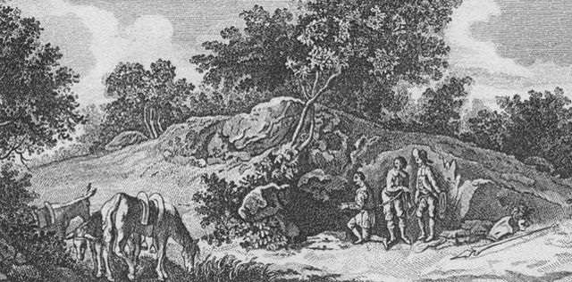 Don Quijote se queda dormido en la cueva de Montesinos