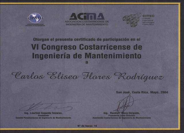 VI Congreso Costarricense de Ingenieria de mantenimiento