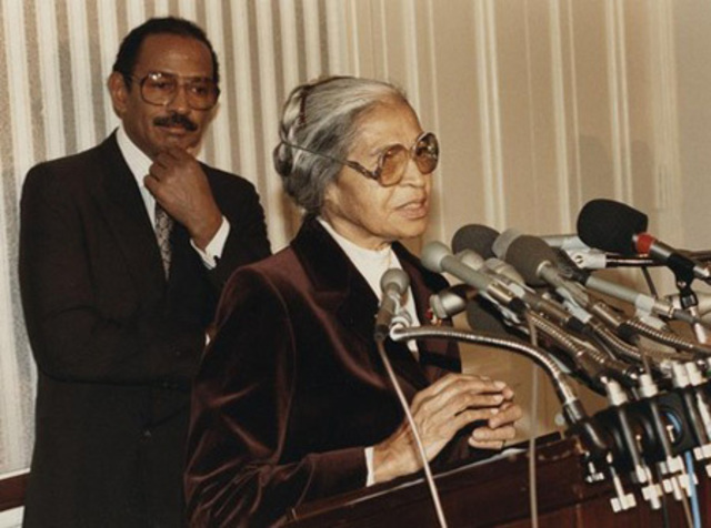 Rosa Parks hired as a secretary to US Representative John Conyers