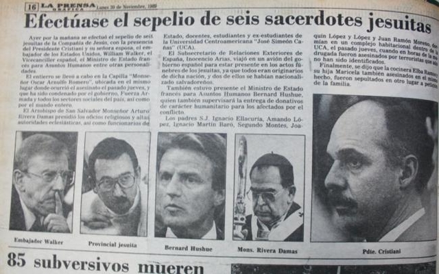Asecinato de Sacerdotes jesuitas.