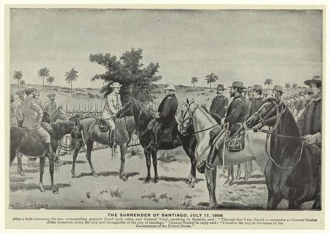 City of Santiago surrenders to General William Shafter