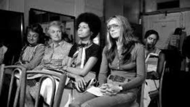 Co-founds the National Women's Political Caucus, which works to increase the number of women in the political field.