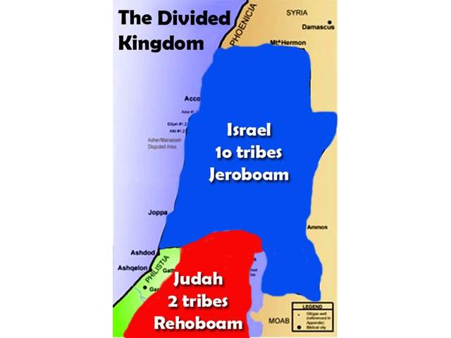 Israel split into two kingdoms