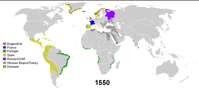 Colonias al año 1550