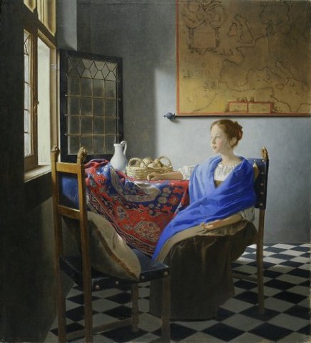Vermeer paints the Girl in Hyacinth Blue
