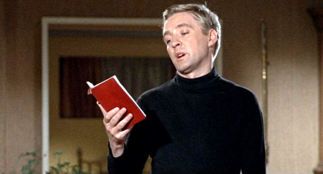 Montag steals a book